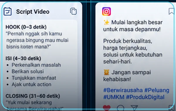 Contoh visual Business AI & Afiliasi