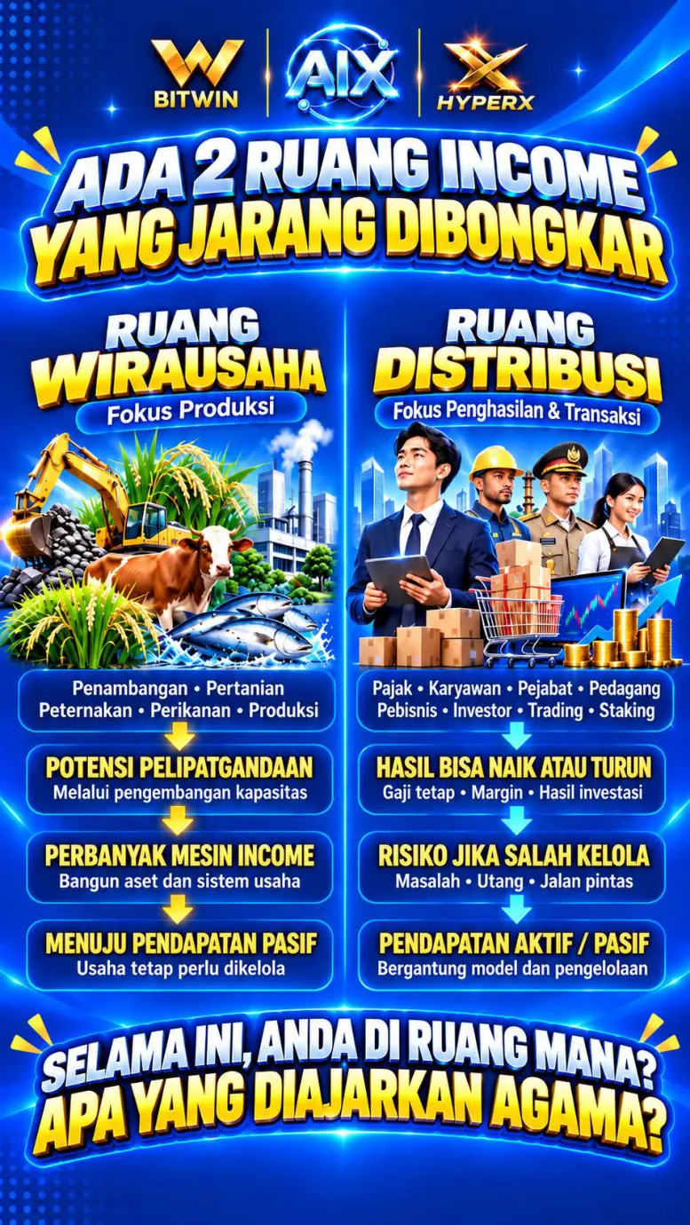 Poster sumber: ada dua ruang income, wirausaha dan distribusi